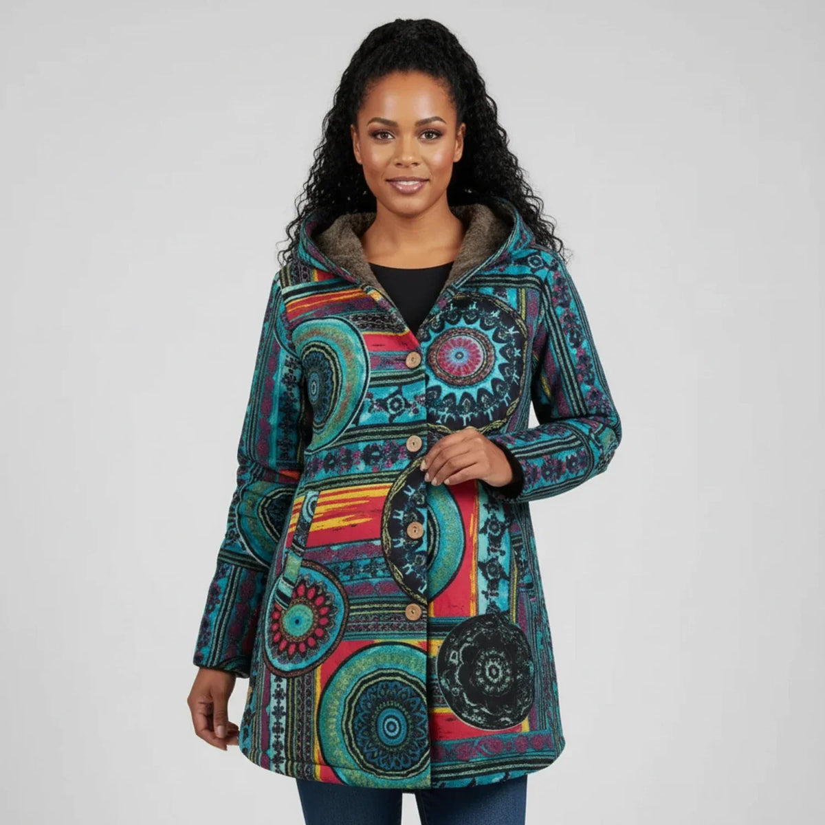 Brenna - Hooded Button Front Jacket