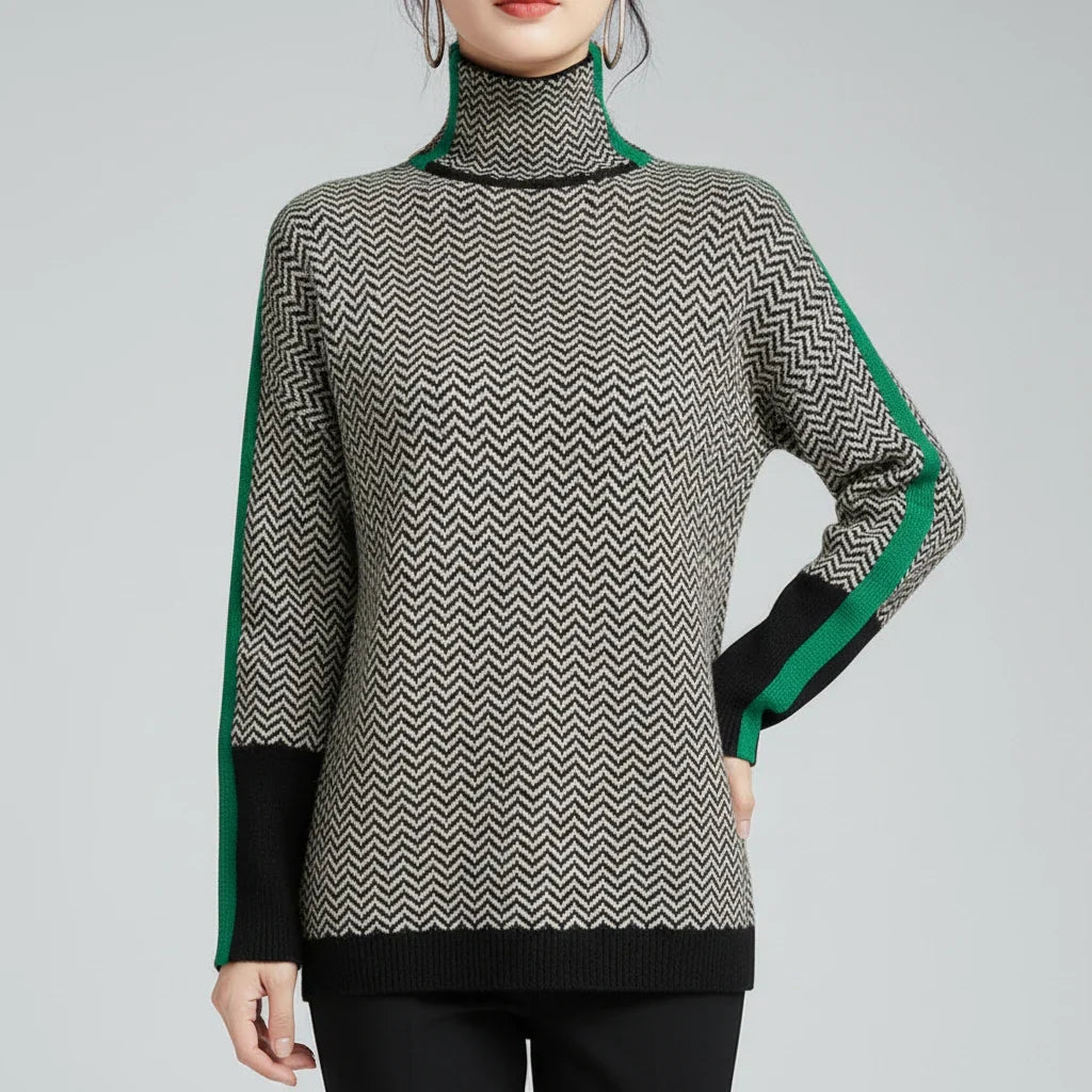 Ardea - Chevron Turtleneck Sweater
