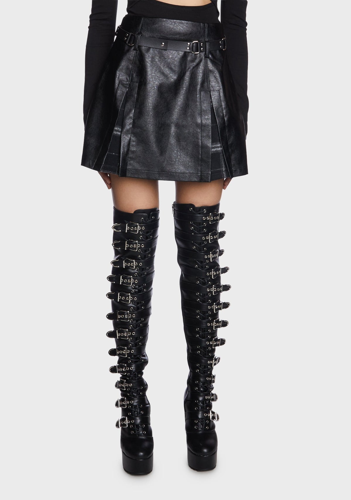Vaelin - Plaid Side Slit Skirt