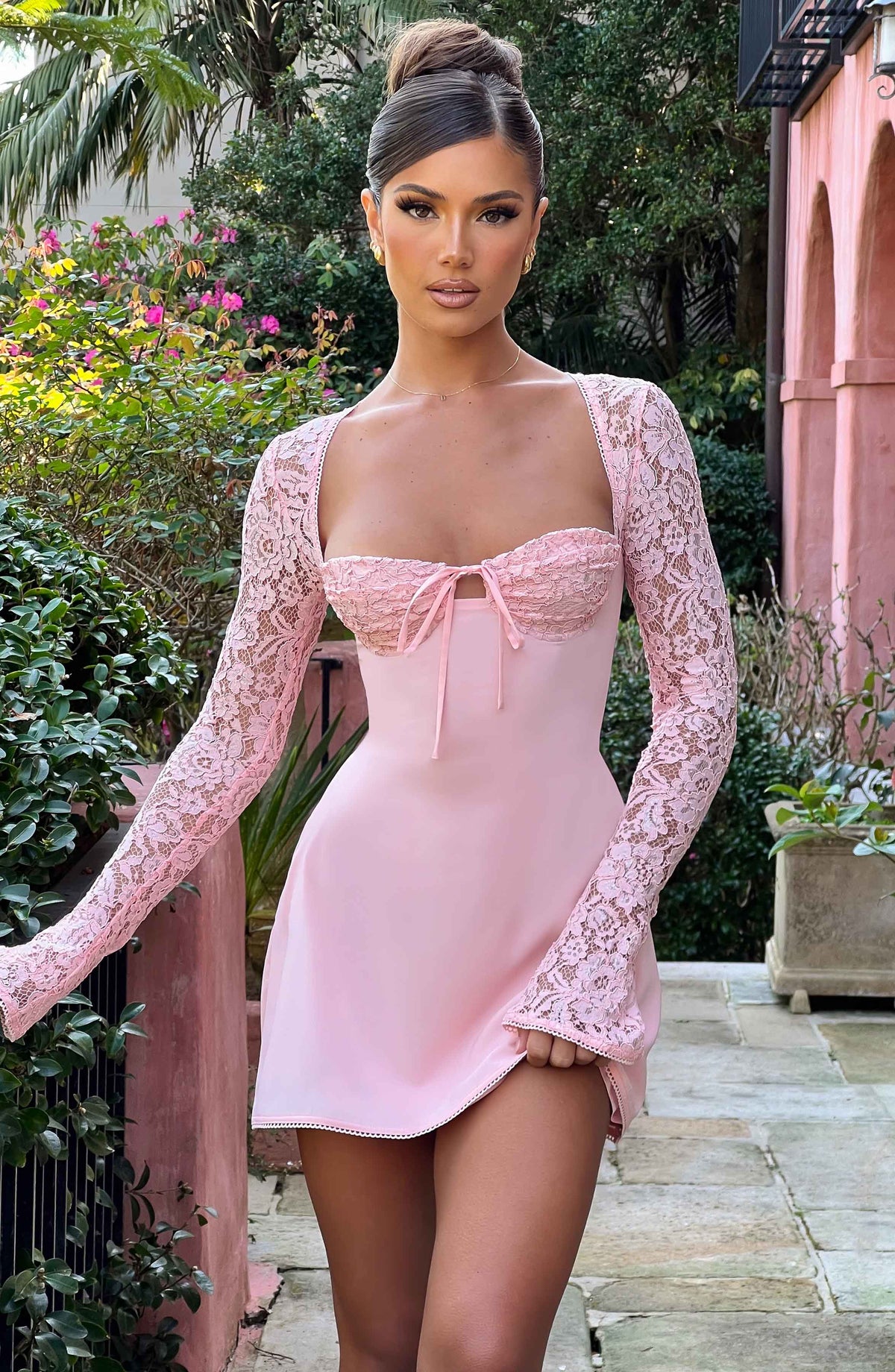 Calder - Floral Lace Mini Dress