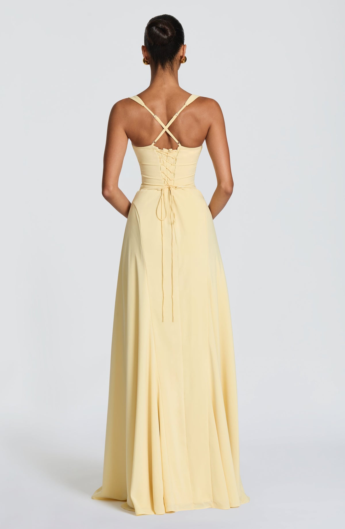 Mirela - Lemon Sweetheart Maxi Dress