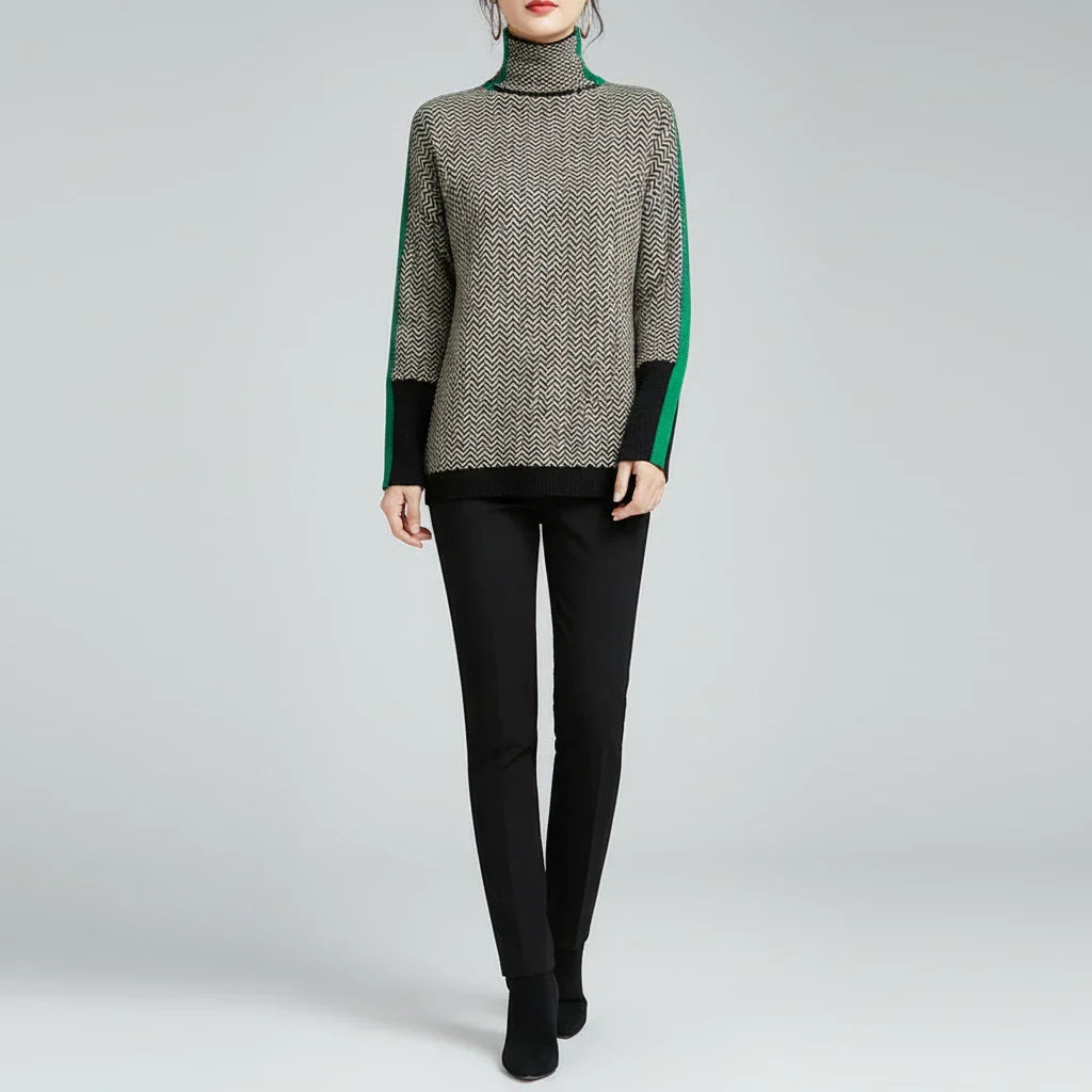 Ardea - Chevron Turtleneck Sweater