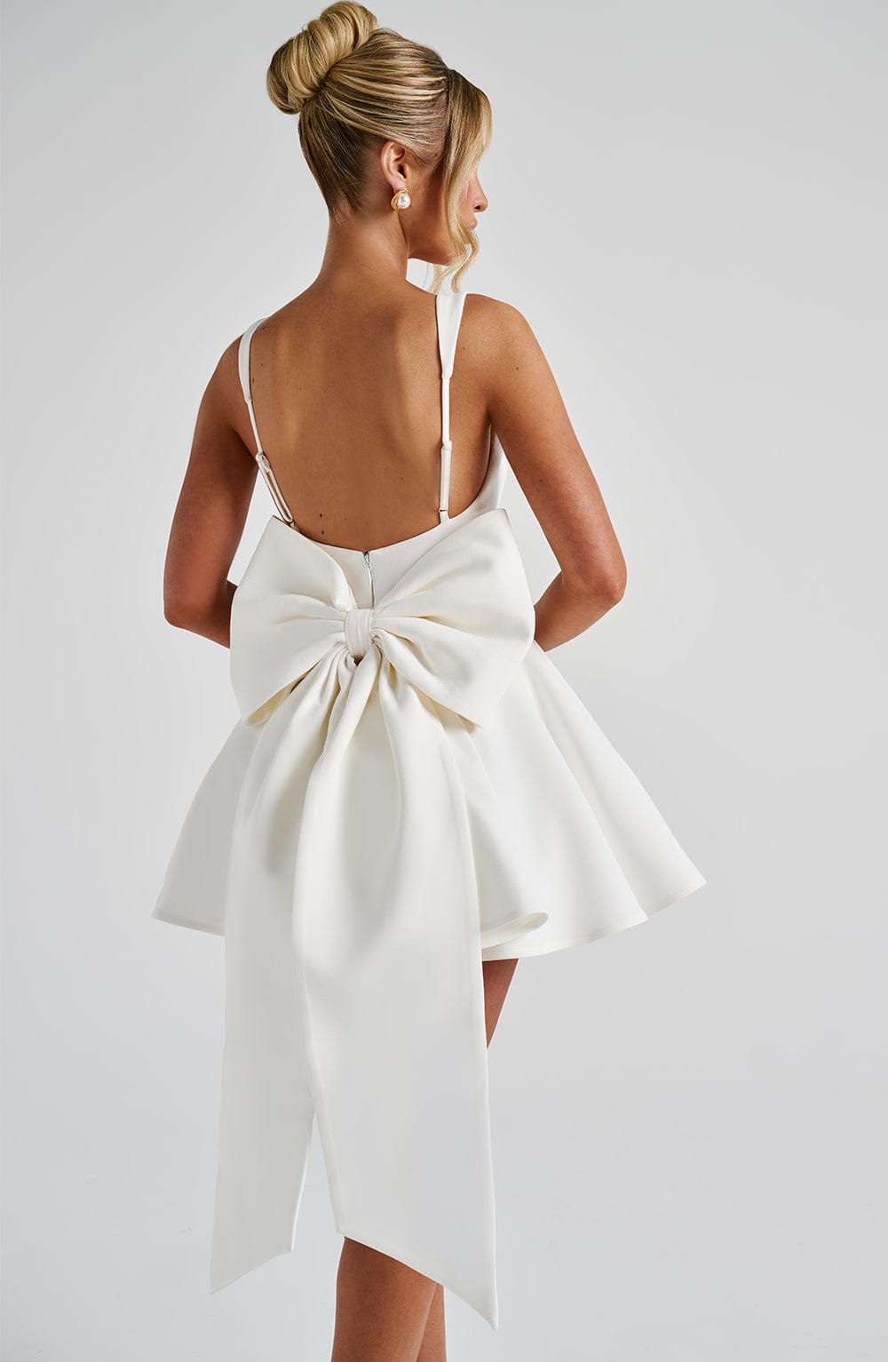 Ingrid - Ivory Tulle-Lined Mini Dress