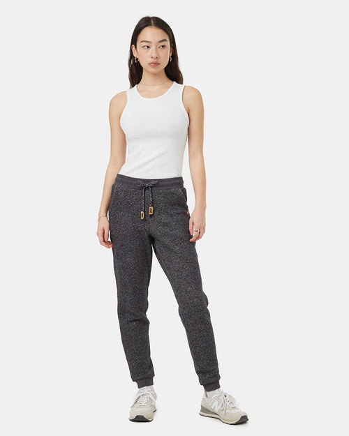 Cassian - Marled Black Jogger Sweatpants
