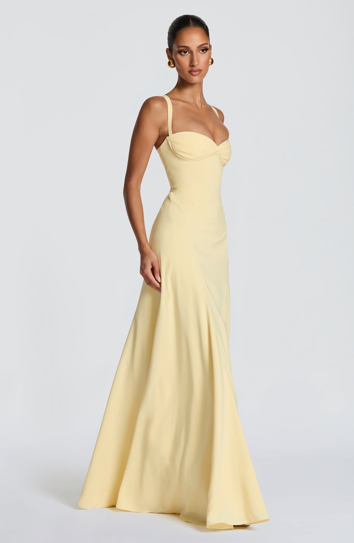 Mirela - Lemon Sweetheart Maxi Dress