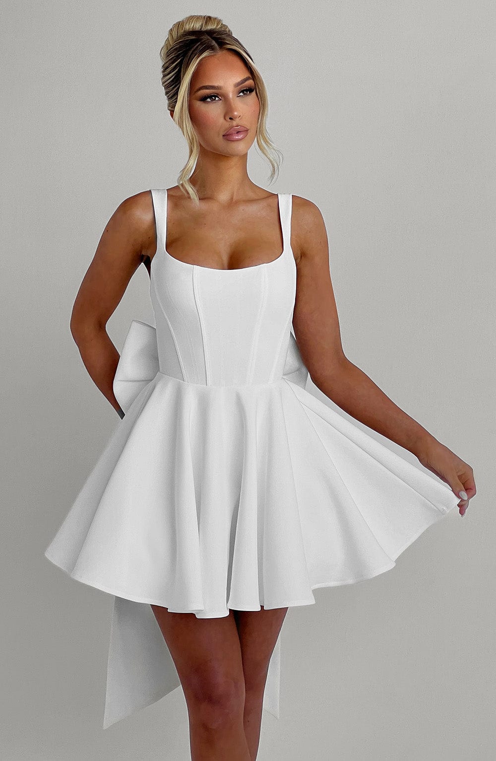 Ingrid - Ivory Tulle-Lined Mini Dress