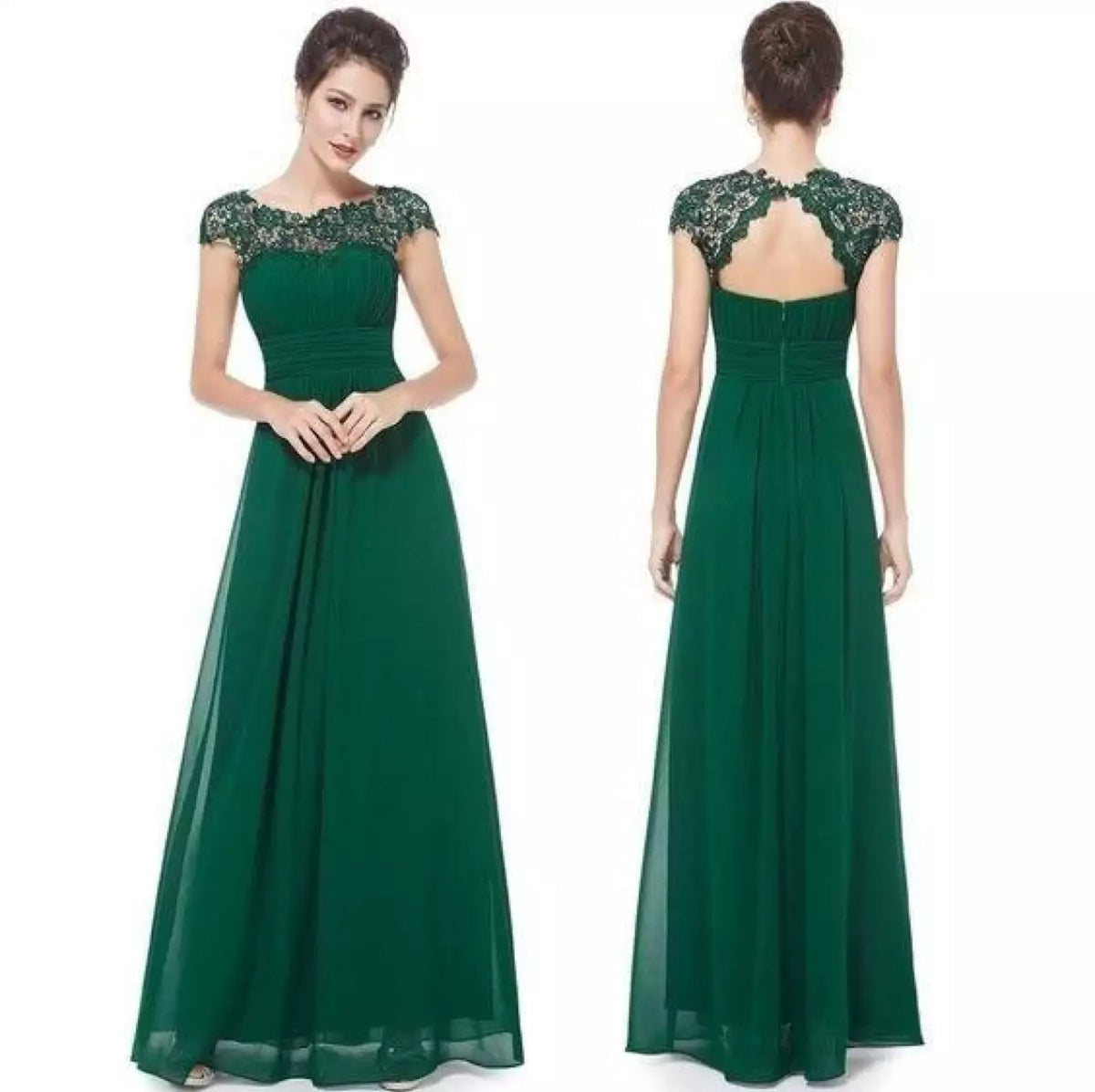 Women's Midi Dress with V-Neck, Pockets and Gathered Waist