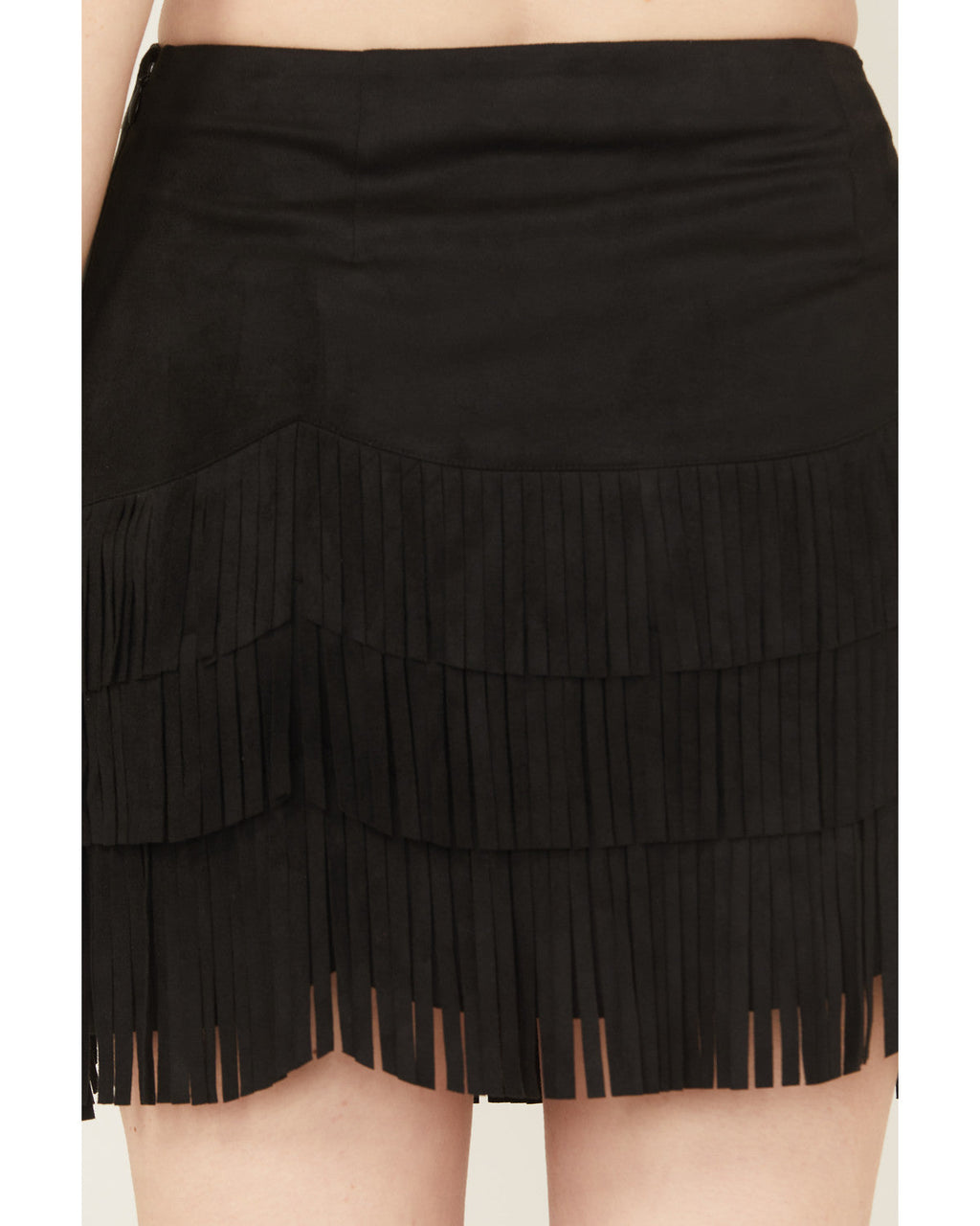 Brexa - Faux Suede Fringe Skirt