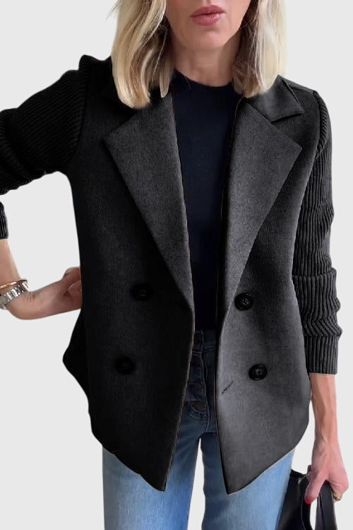 Unisex Blazer with Double-Breasted Closure and Tailored Cut