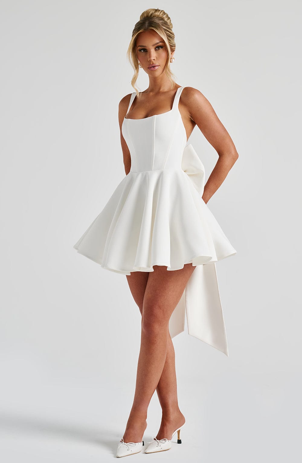 Ingrid - Ivory Tulle-Lined Mini Dress