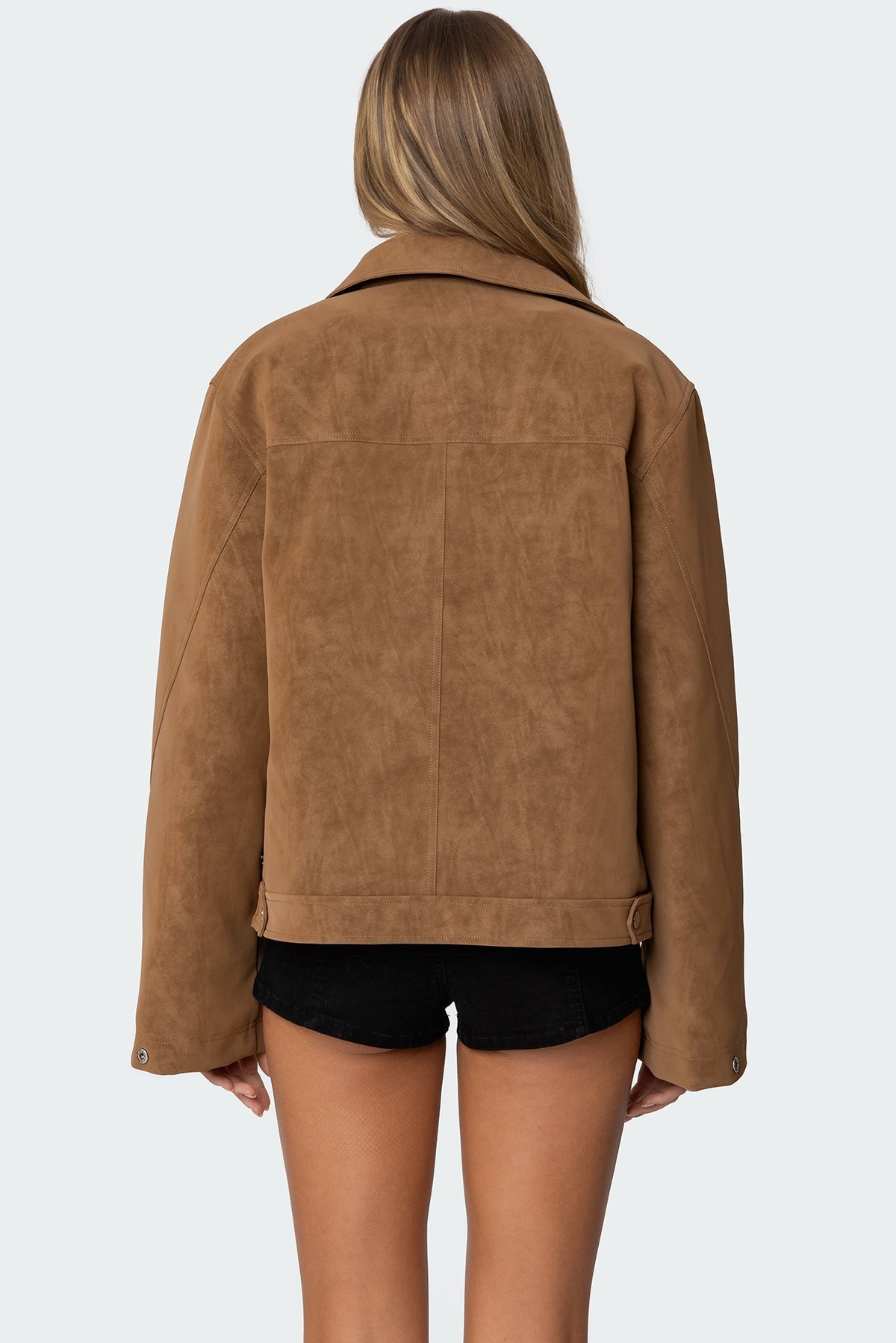 Harlow - Camel Faux Suede Jacket