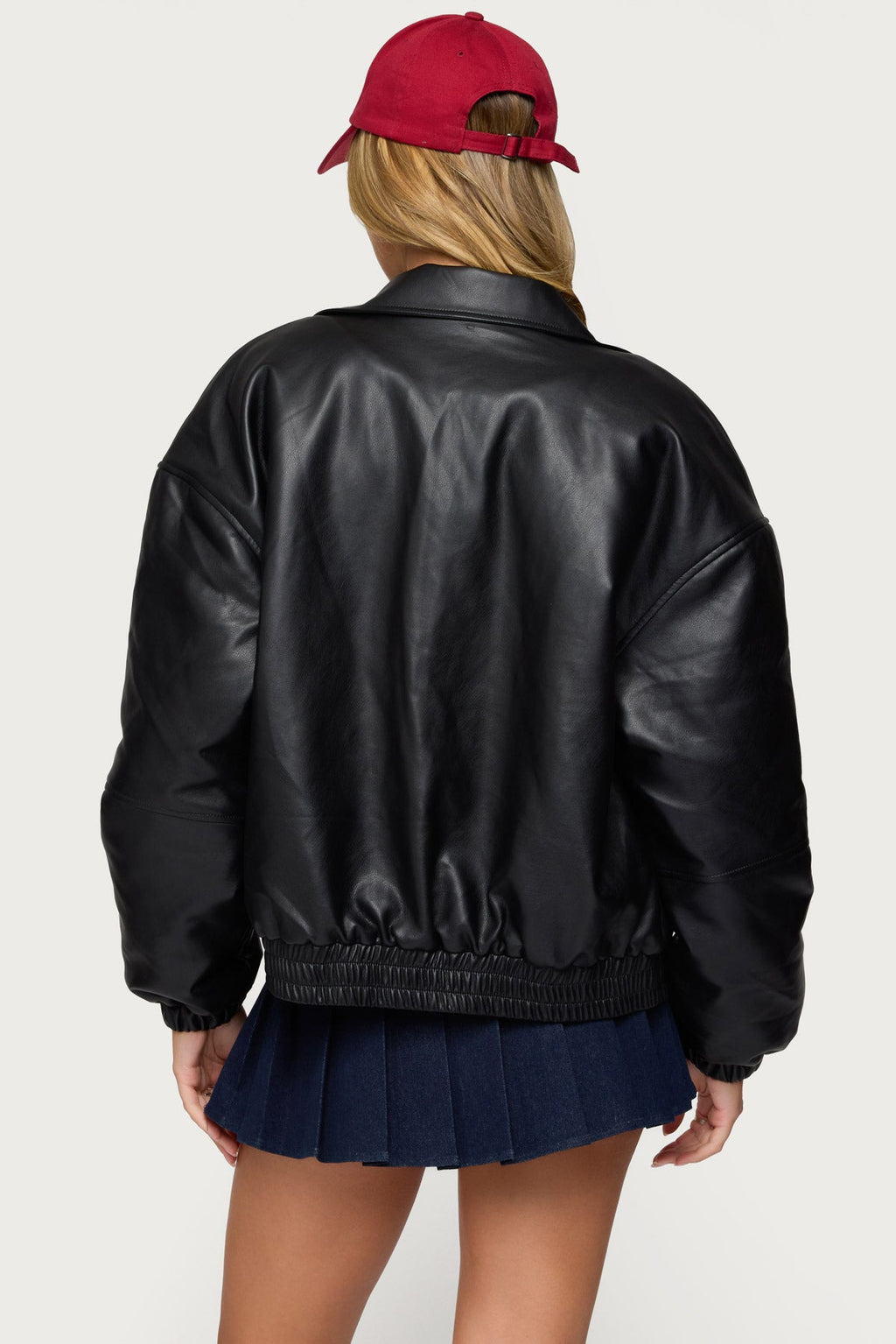 Corwin - Faux Leather Bomber Jacket
