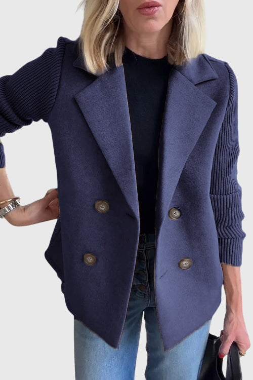 Unisex Blazer with Double-Breasted Closure and Tailored Cut