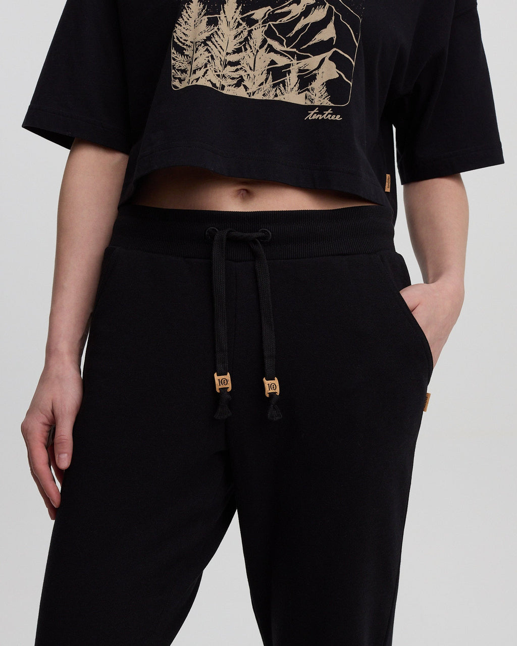 Quenby - Black Fleece Jogger Sweatpants