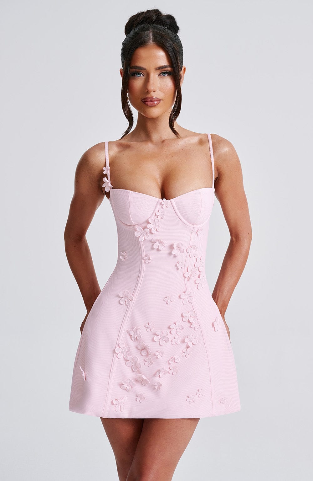 Oswynne - Blush Flower Mini Dress